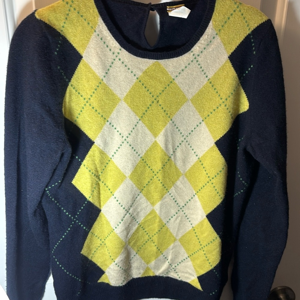 J.Crew cashmere Argyle sweater